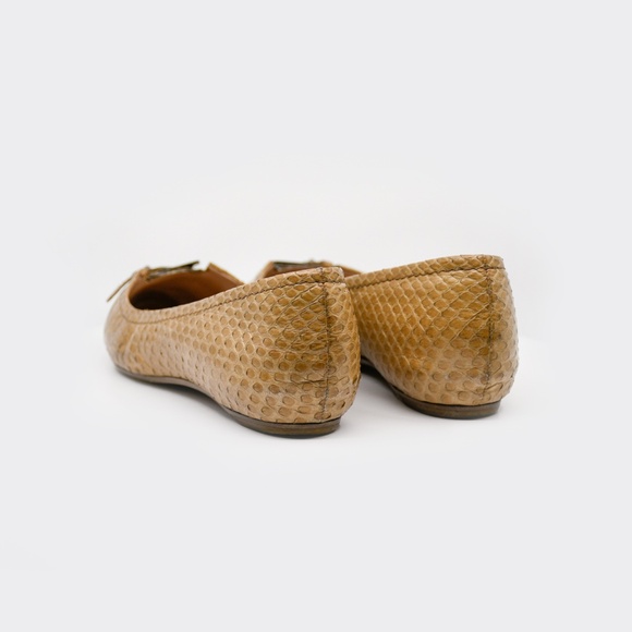 GIORGIO ARMANI Vintage Genuine Python Ballet Flats Size 37.5 Made in Italy - Picture 5 of 16